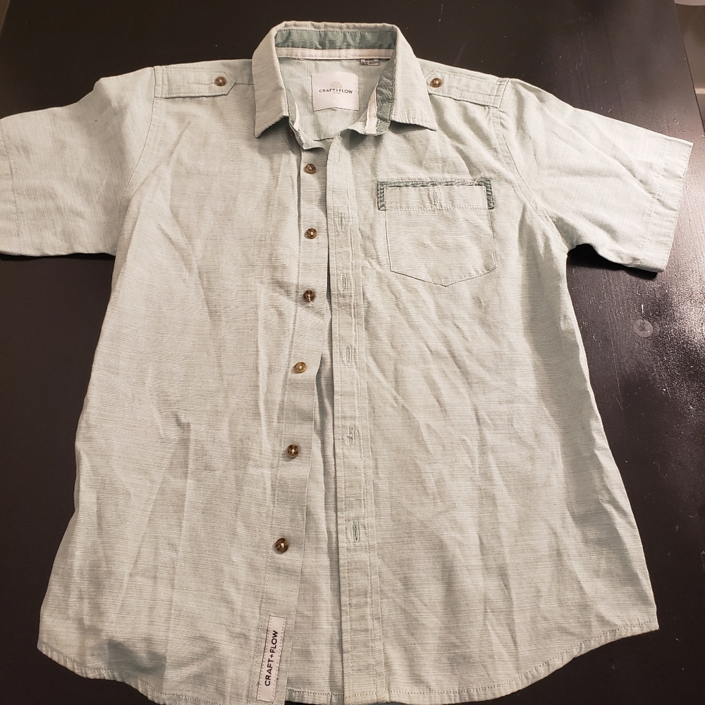 Boys sz 10-12 casual shirt mint green